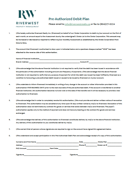 Pad Form Example Forms – Riverwest Realty